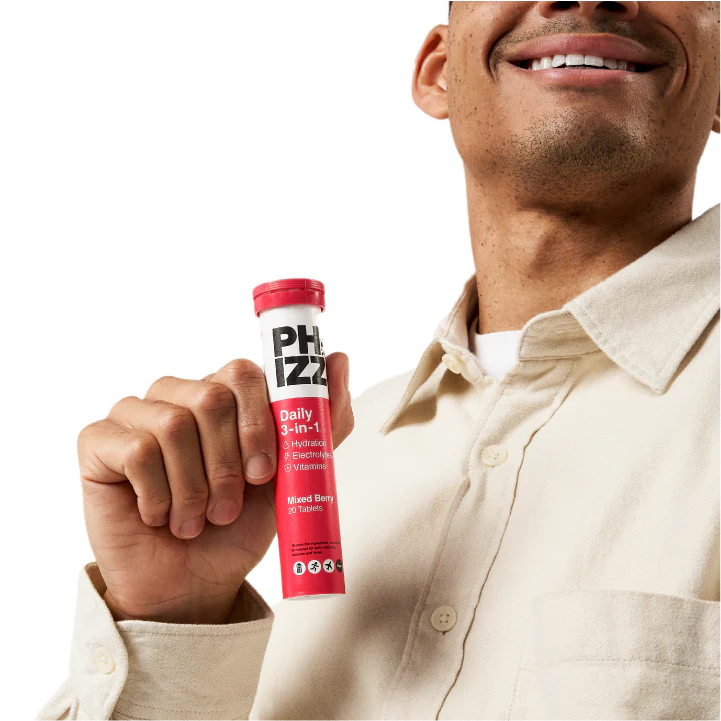 Phizz 3-in-1 Hydration, Electrolytes and Vitamins Effervescent Tabs - 60 Tabs