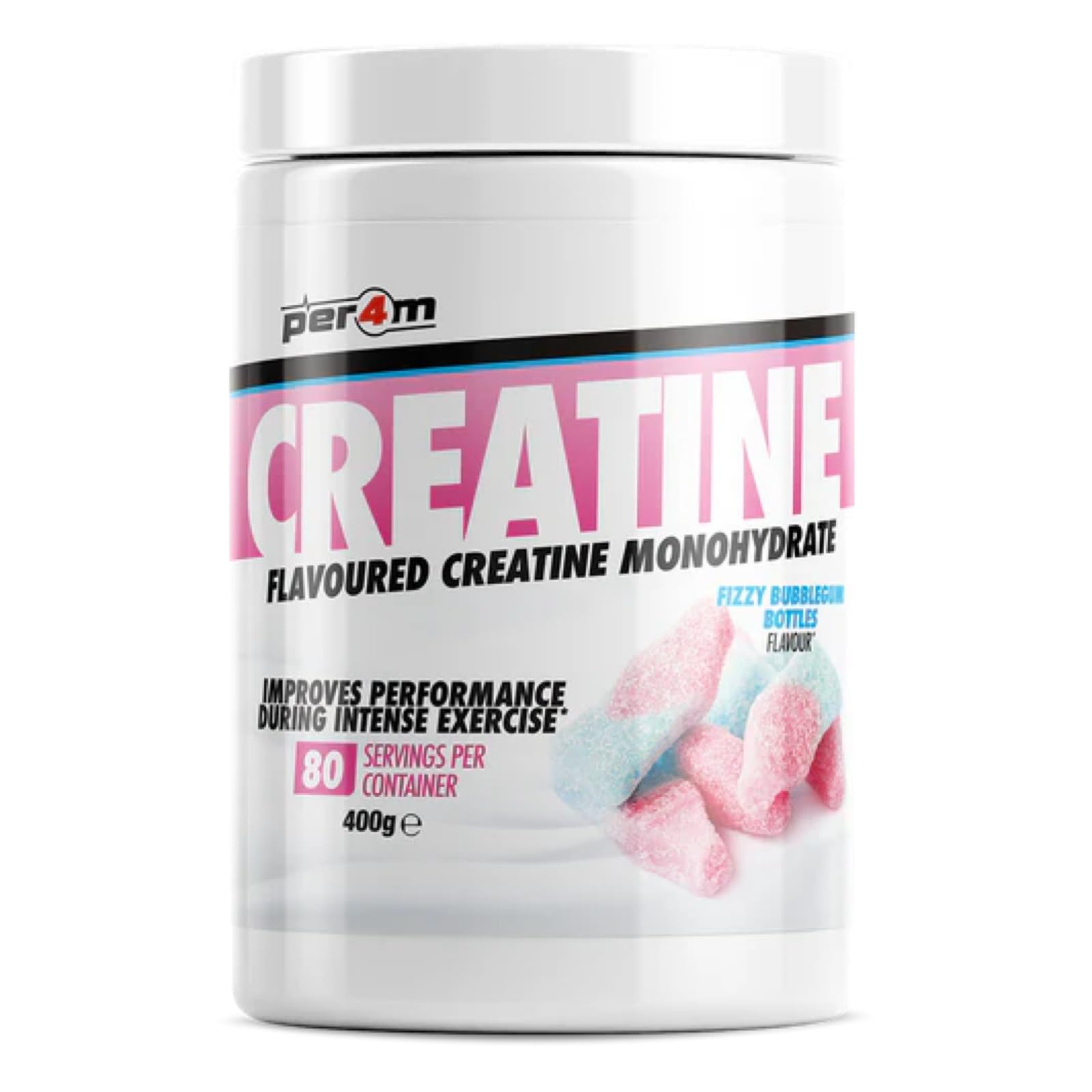 Per4m Creatine - 400g / Fizzy Bubblegum Bottles - Creatine Powder