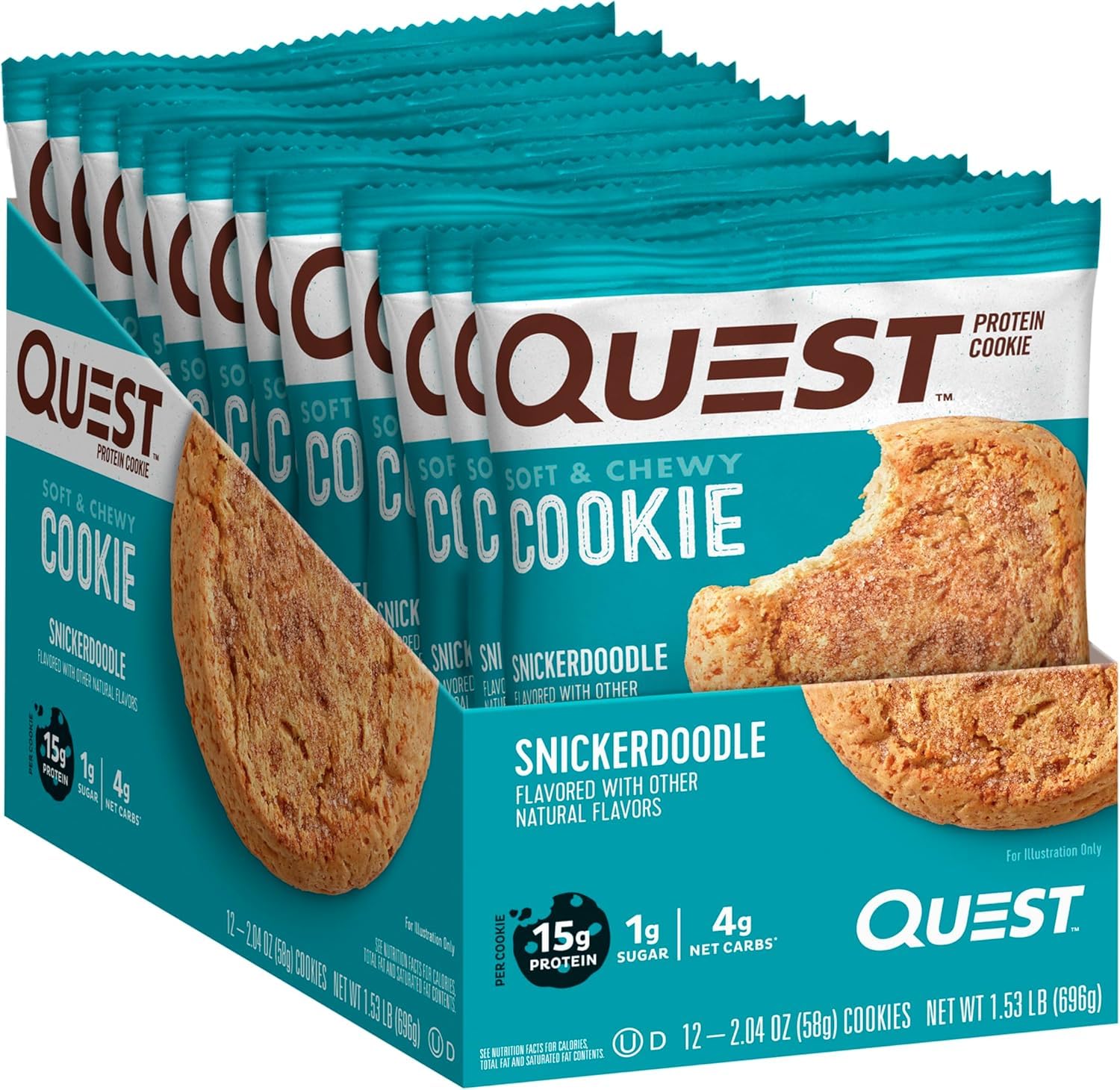 Quest Nutrition Protein Cookie - 12x58g / Snickerdoodle - Protein Cookies