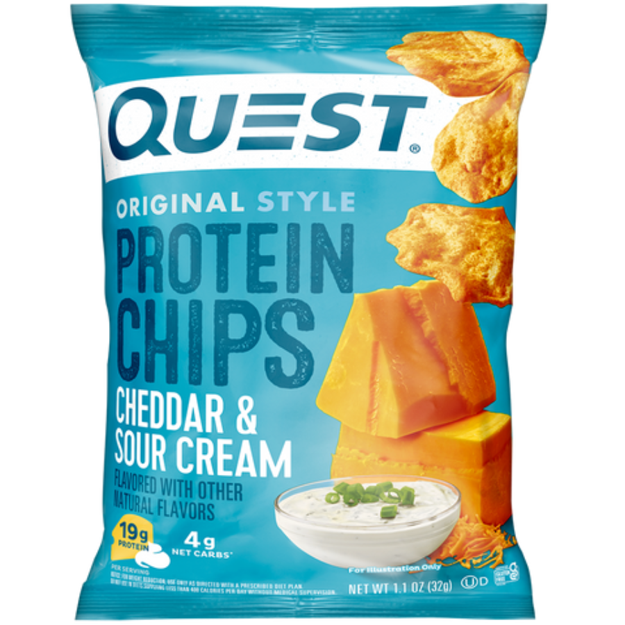 Quest Nutrition Protein Chips - 8x32g / Cheddar & Sour Cream - Protein Crisps