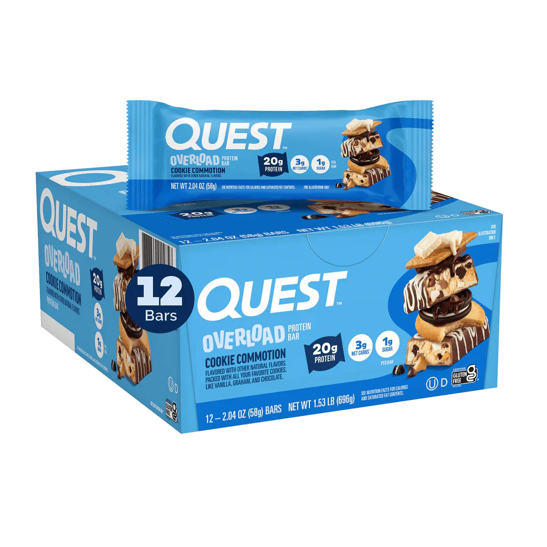 Quest Nutrition Overload Protein Bar - 12x60g / Cookie Commotion - Protein Bars