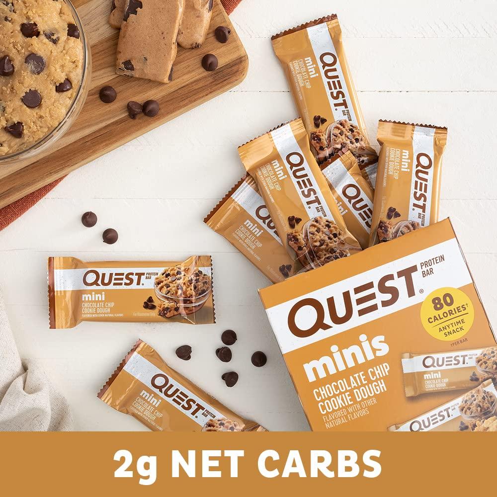Chocolate chip cookie dough Quest Nutrition Mini Protein Bar 8x32g for a tasty snack