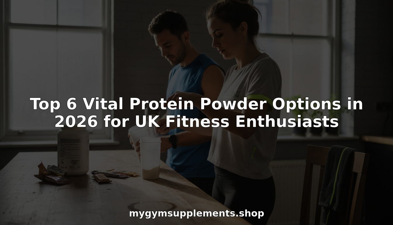 Two fitness enthusiasts preparing protein shakes in UK kitchen