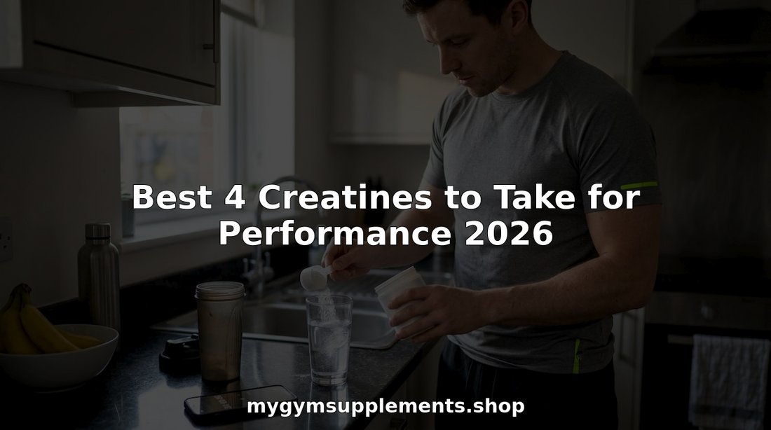 Man measuring creatine supplement in kitchen
