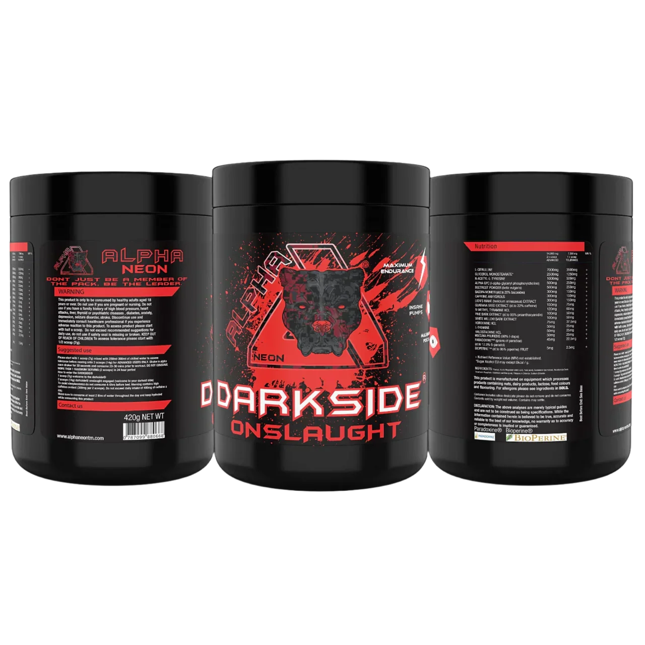 Discover Alpha Neon Darkside Onslaught Pre-Workout Power