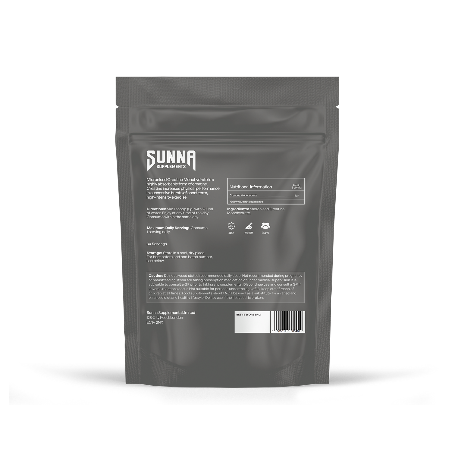 Sunna Supplements Premium Creatine 150g