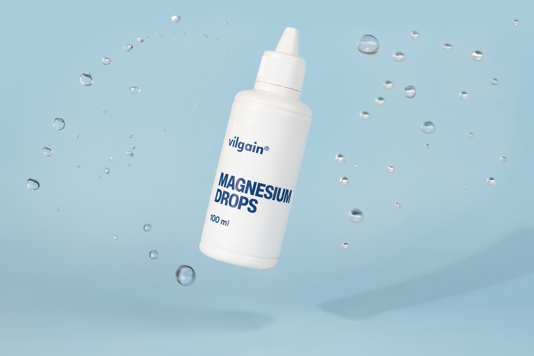 White bottle of Vilgain Magnesium Drops for highly absorbable magnesium and muscle support