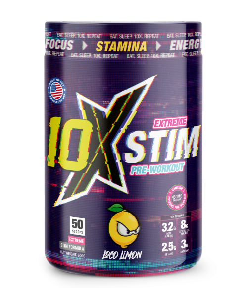 10X Athletic STIM - 600g / Loco Limon - Pre-Workout Powder