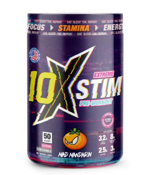 10X Athletic STIM - 600g / Mad Mandarin - Pre-Workout Powder