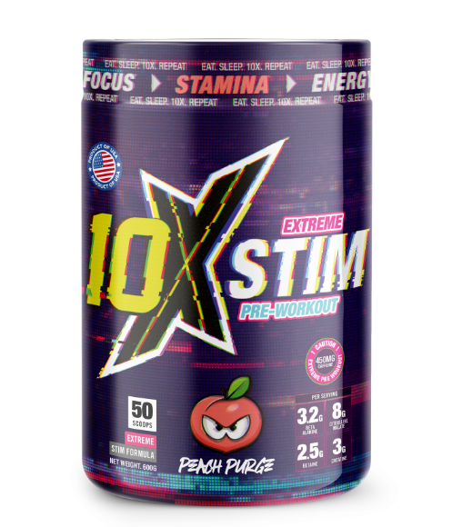 10X Athletic STIM - 600g / Peach Purge - Pre-Workout Powder