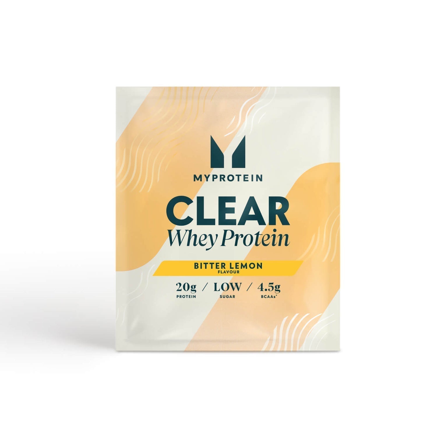 MyProtein Clear Whey Isolate sachet in Bitter Lemon flavor with 20g protein and low sugar