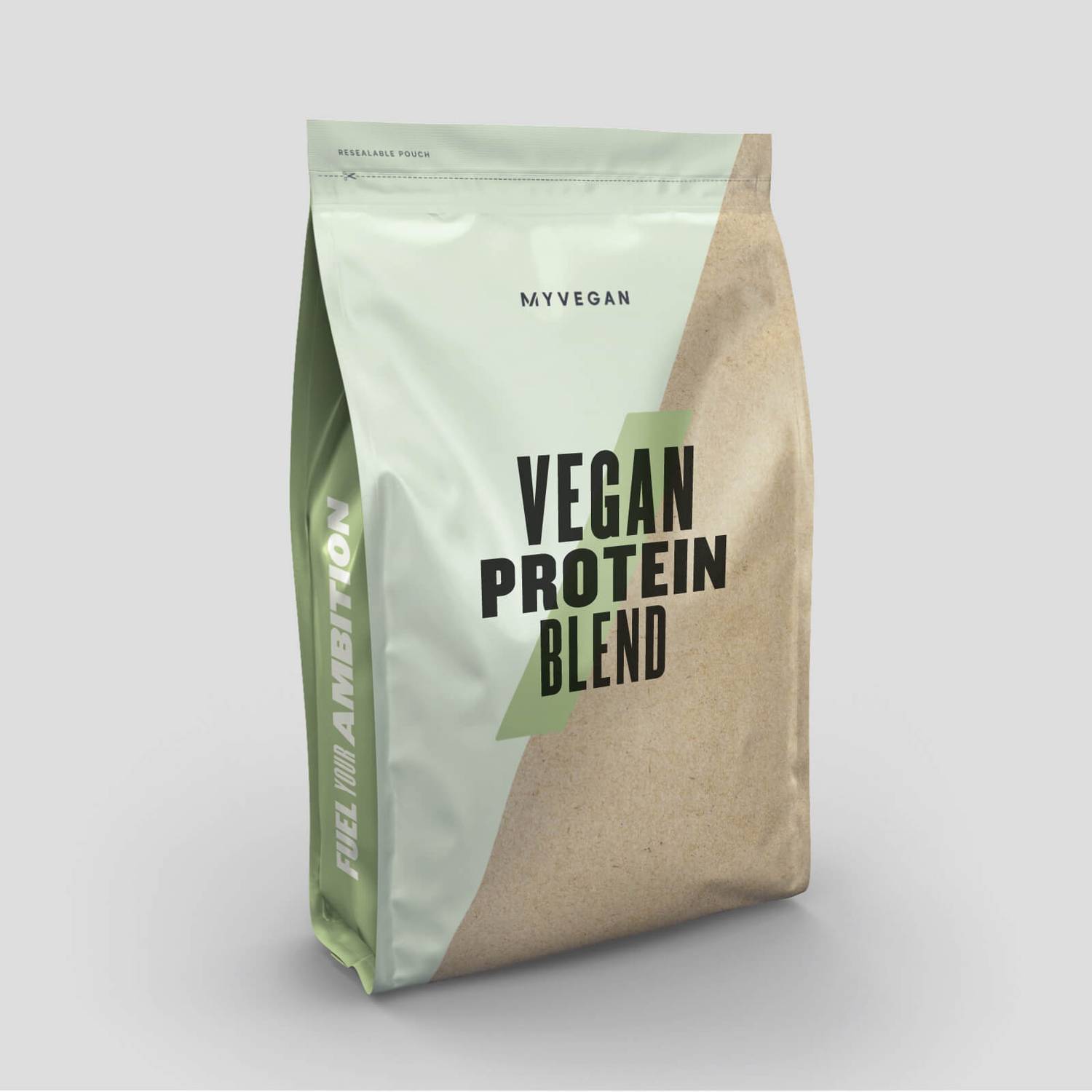 Stand-up pouch of MyProtein My Vegan Protein Blend with fava bean plant-based protein