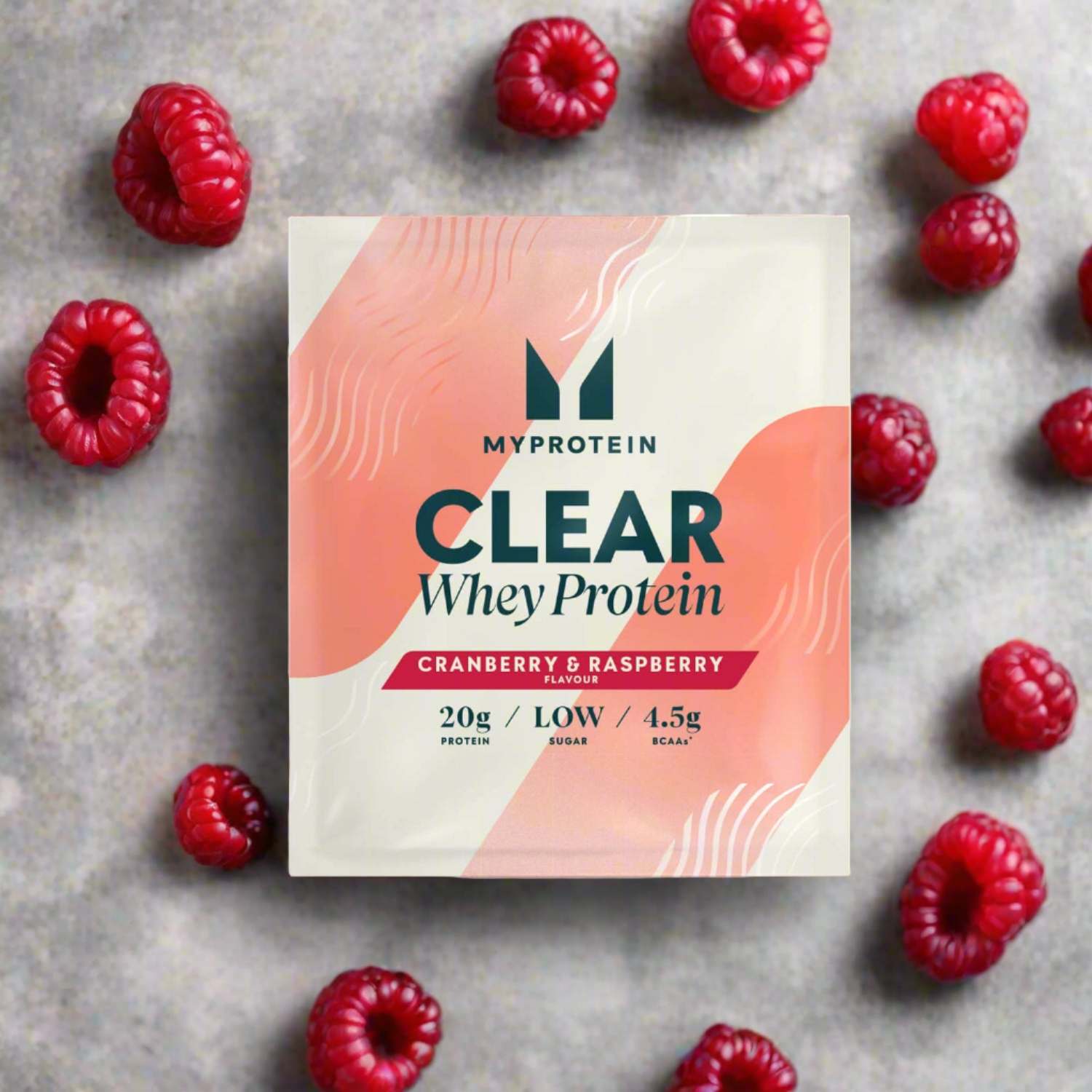 MyProtein Clear Whey Isolate cranberry raspberry flavor in sports nutrition awards pack