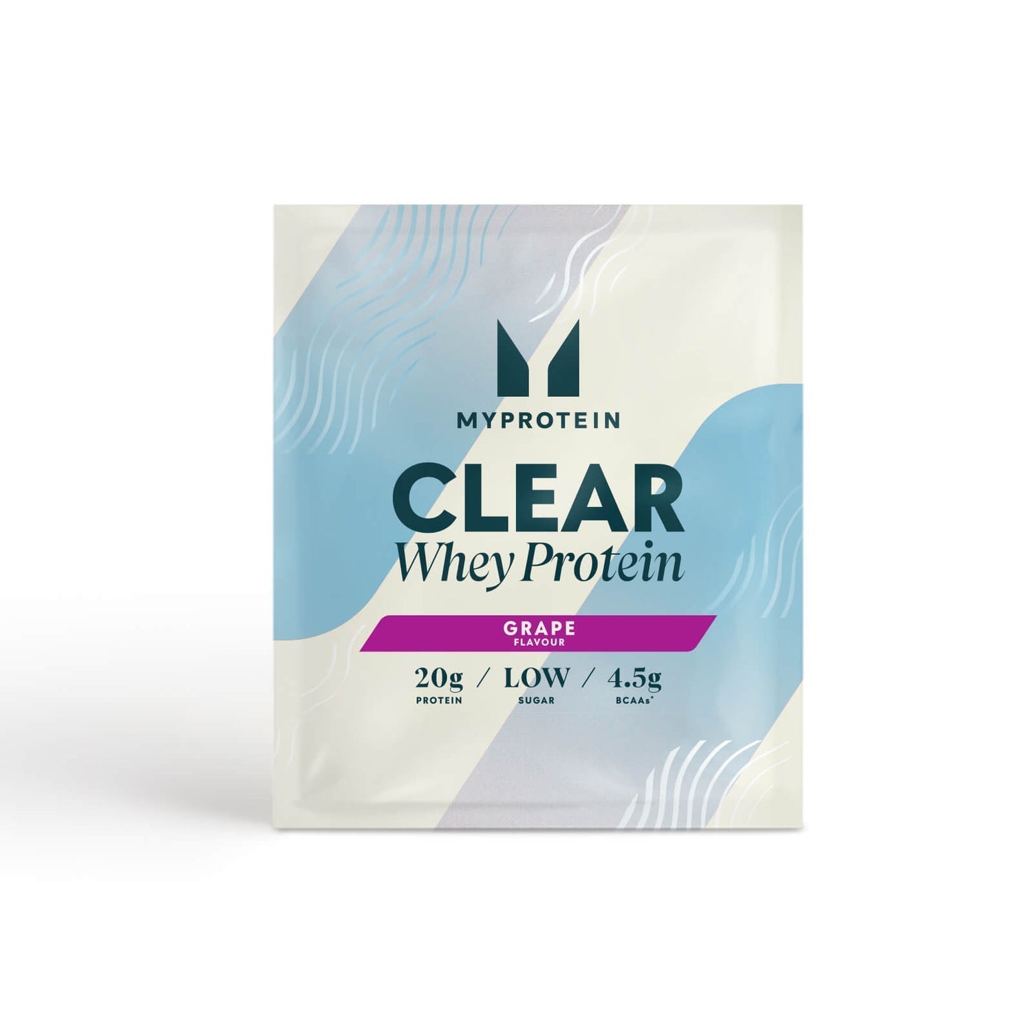 MyProtein Clear Whey Isolate grape flavor sachet with 20g protein low sugar BCAAs