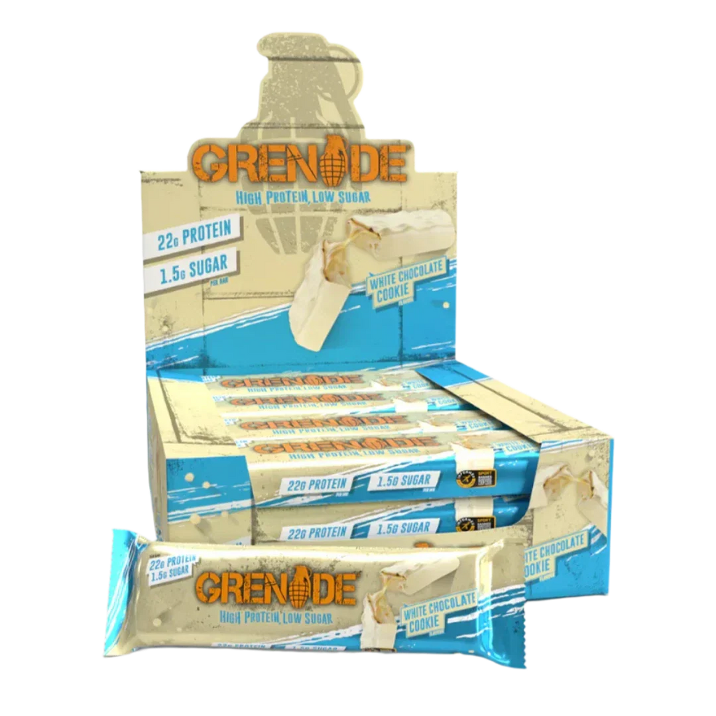 Grenade Protein Bar - 12x60g / White Chocolate Cookie - Protein Bars
