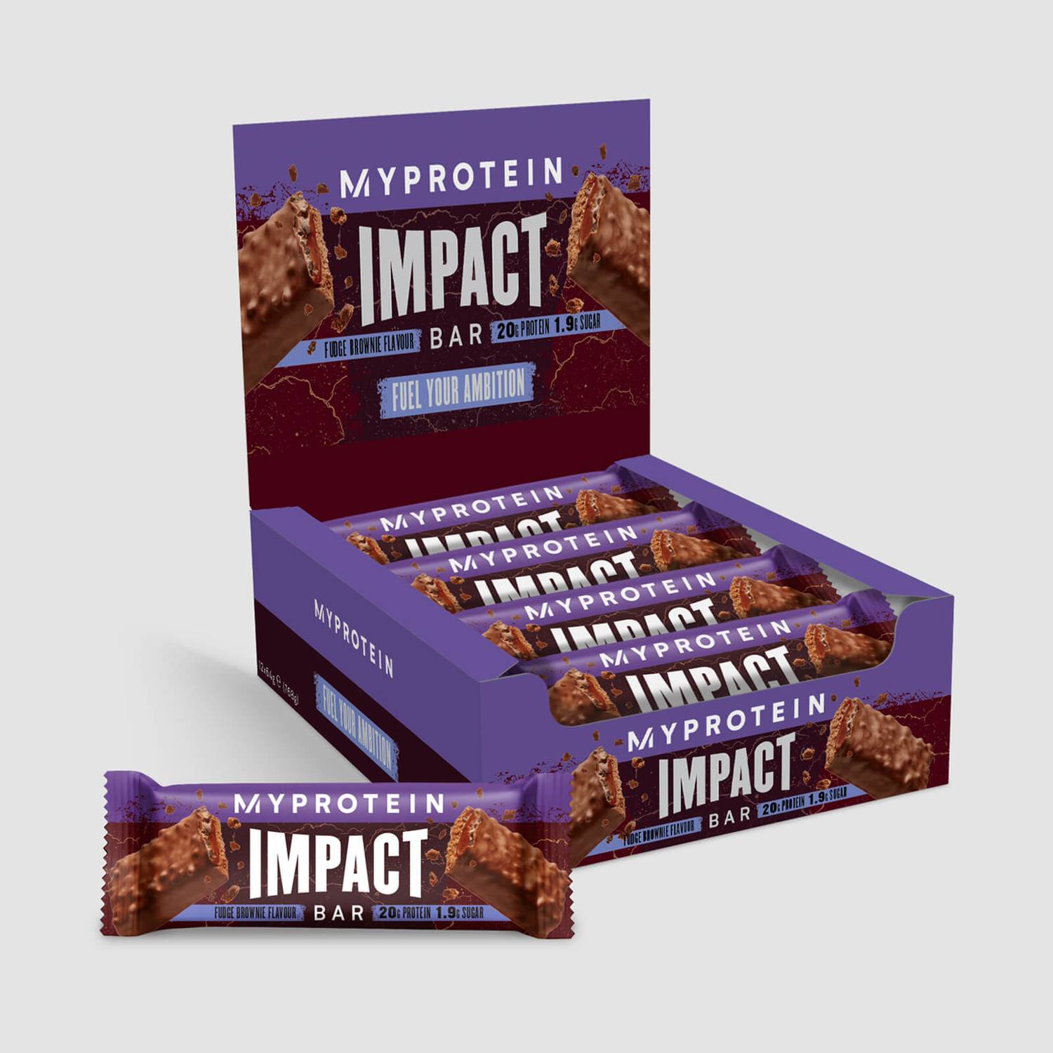 MyProtein Impact Protein Bar - 12x64g / Fudge Brownie - Protein Bars