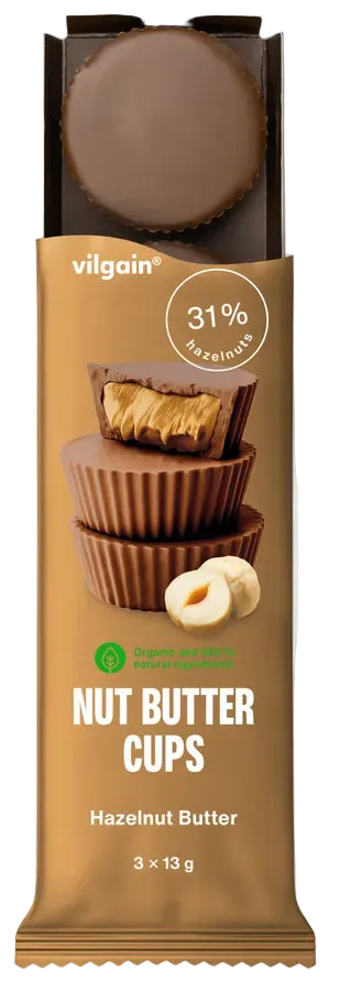 Vilgain Organic Nut Butter Cups (3x13g) 12x39g - MyGymSupplements