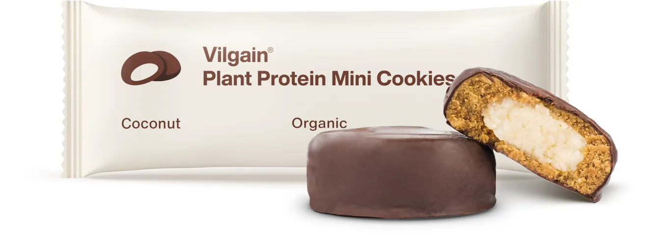 Vilgain Organic Plant Protein Mini Cookies 20x50g - 20x55g / Coconut - Plant Protein Cookies
