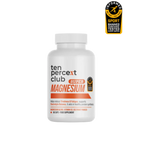 White bottle of The Ten Percent Club Super Magnesium capsules for supporting bone and recovery