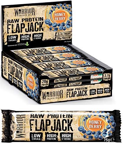 Warrior Raw Protein Flapjack - 12x75g / Honey Berry - Protein Flapjacks