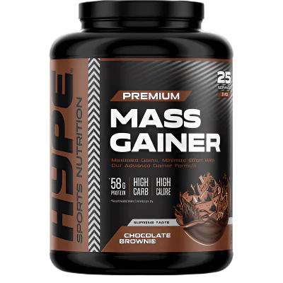 HYPE Mass Gainer - 3kg / Chocolate Brownie - Weight Gainer Powder