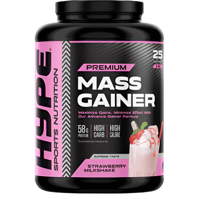 HYPE Mass Gainer - 3kg / Strawberry - Weight Gainer Powder