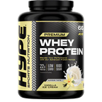 HYPE Whey Protein vanilla ice cream flavor with essential amino acids for muscle growth