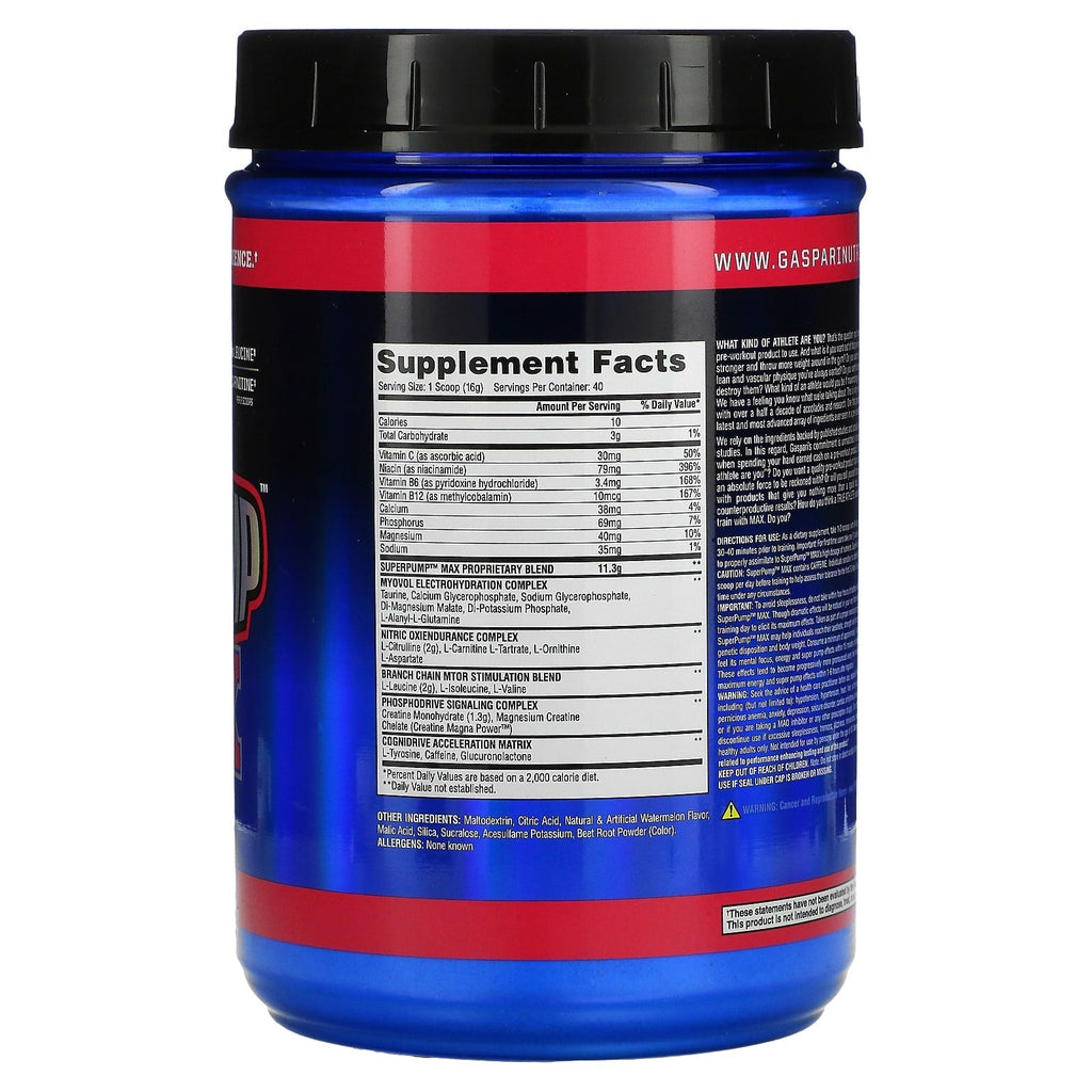 Gaspari Nutrition SuperPump Max - 640g / Watermelon - Pre-Workout Powder