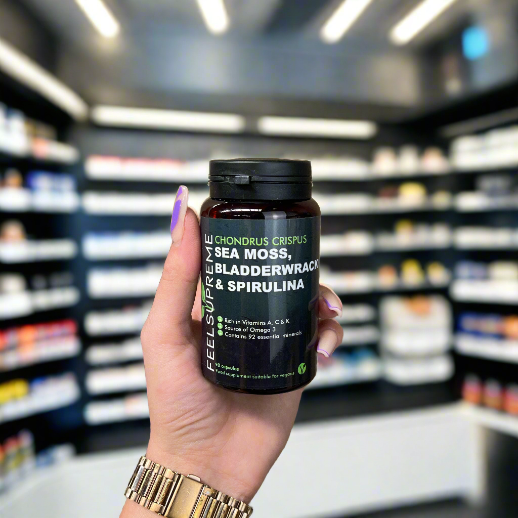 Feel Supreme Seamoss with Bladderwrack and Spirulina | Detox Blend - 90 Veg Caps - Detox Support Capsules