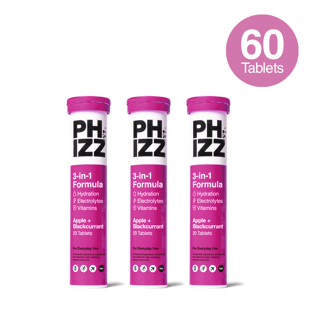 Three Phizz 3-in-1 multivitamin rehydration electrolyte tablets for big night recovery