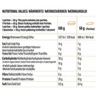 Nutritional info label for Go Fitness Protein Pancake with soft pancakes and whey protein