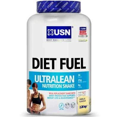 USN Diet Fuel Ultralean vanilla meal replacement shake for high protein calorie control