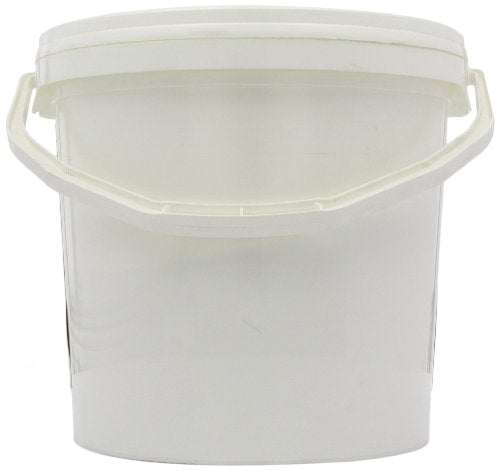 White plastic bucket with lid and handle for NutriSport Protein plus carbs for post exercise muscle recovery