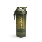 Smartshake One Shaker with dark green translucent mixer net and removable bottom compartment