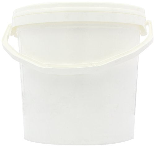 White plastic bucket with lid and handle for NutriSport Protein plus carbs to boost muscle glycogen