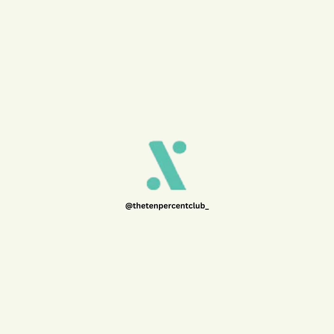 Teal logo resembling X or percent sign for The Ten Percent Club Unwind and Sleep with powerful nootropic blend