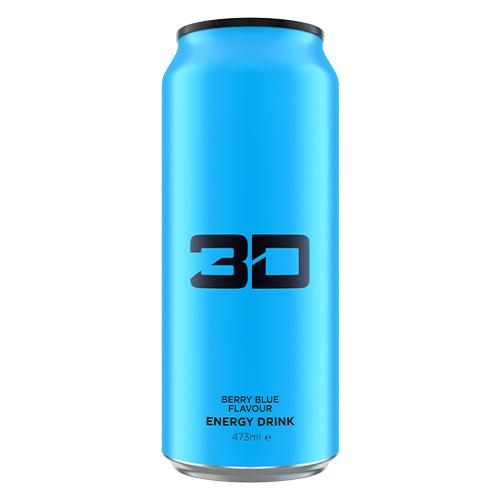 3D Energy Drink - 12x473ml / Blue (Berry) - Energy Ready-to-Drinks