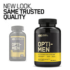 Optimum Nutrition Opti-Men multivitamin bottles with updated design for active men and mental performance