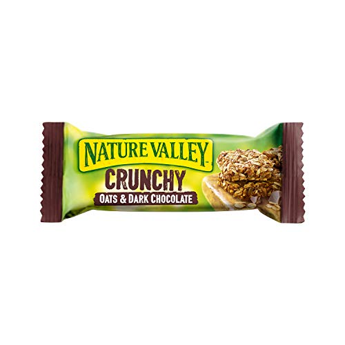 Nature Valley Crunchy cereal bar with oats and dark chocolate, natural wholegrain snack