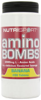 NutriSport Amino Bombs banana flavor for muscle growth with branched chain amino acids
