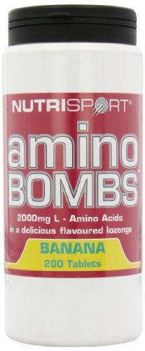 NutriSport Amino Bombs banana flavor for muscle growth with branched chain amino acids