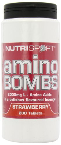 Strawberry NutriSport Amino Bombs for muscle growth with branched chain amino acids