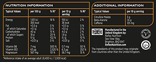 Reflex Nutrition Pre-Workout - 300g / Fruit Punch - Beta-Alanine