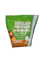 Green Vegan Protein powder in Chocolate Caramel Nut flavor for peri workout amino boost