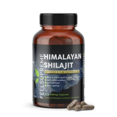 Feel Supreme Himalayan Shilajit - 60 Veg Caps - Shilajit Capsules