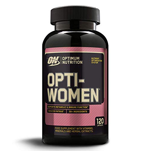 Black bottle of Optimum Nutrition Opti-Women multivitamin capsules for women