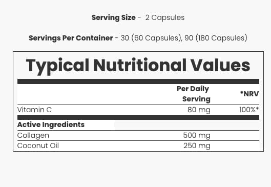 MyProtein MyVitamins Coconut and Collagen - 180 Caps - Marine Collagen Capsules