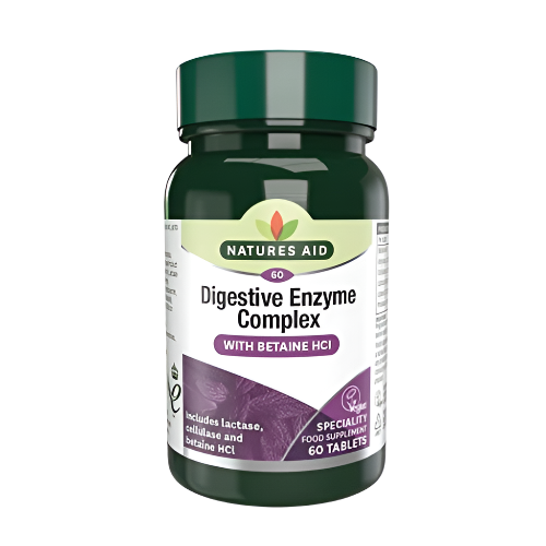 Natures Aid Digestive Enzyme Complex (with Betaine HCI) - 60 Tabs - Digestion Support Capsules