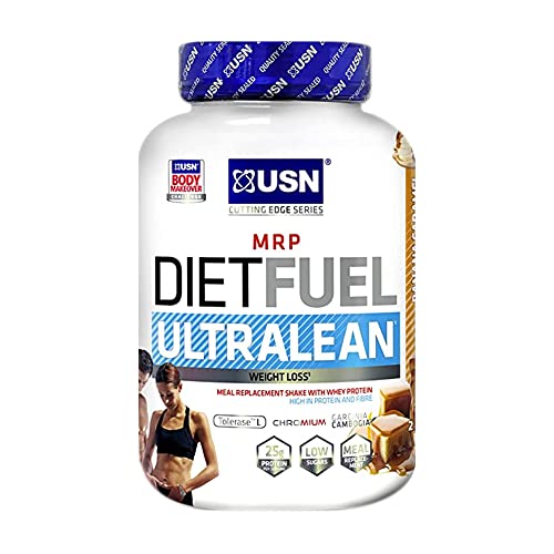 White USN Diet Fuel Ultralean container with blue lid for high protein calorie control