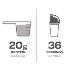 Infographic showing protein content and servings in Reflex Nutrition Instant Whey Pro